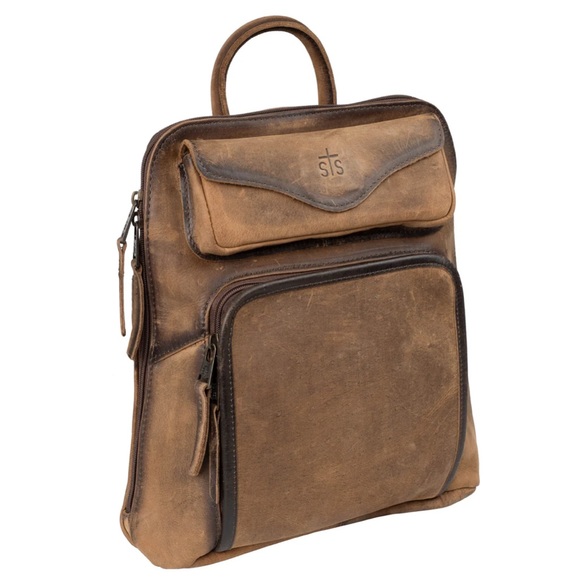 STS Ranchwear Tan Leather Backpack - Picture 5 of 12